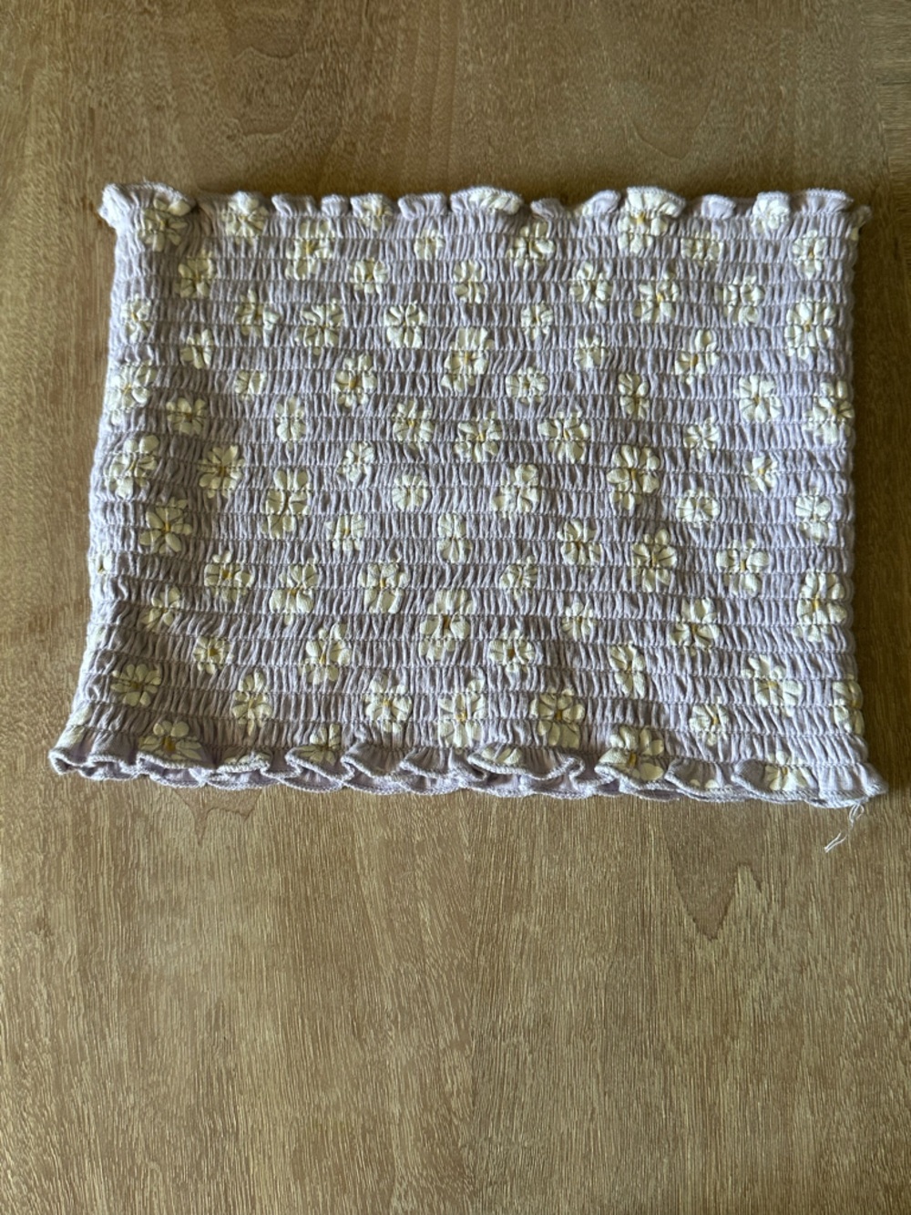 Hollister Lavender Smocked Tank Top with Yellow Floral Detail